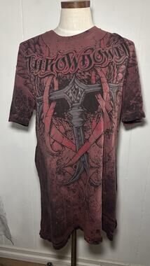 Throwdown Premium Men's XL Regular Red/Black Graphic Print Crew Neck T-Shirt
